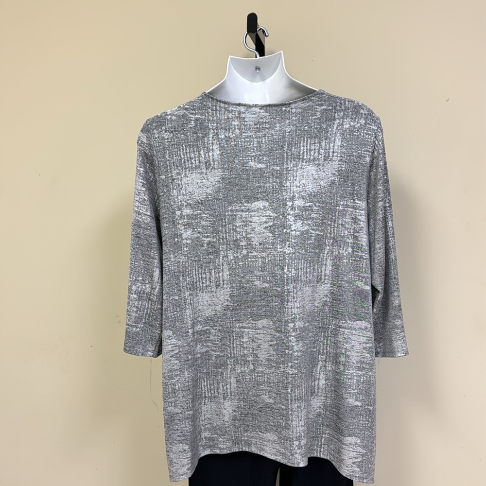 Plus Size Ruby Rd. Silver High Low Blouse - image 6